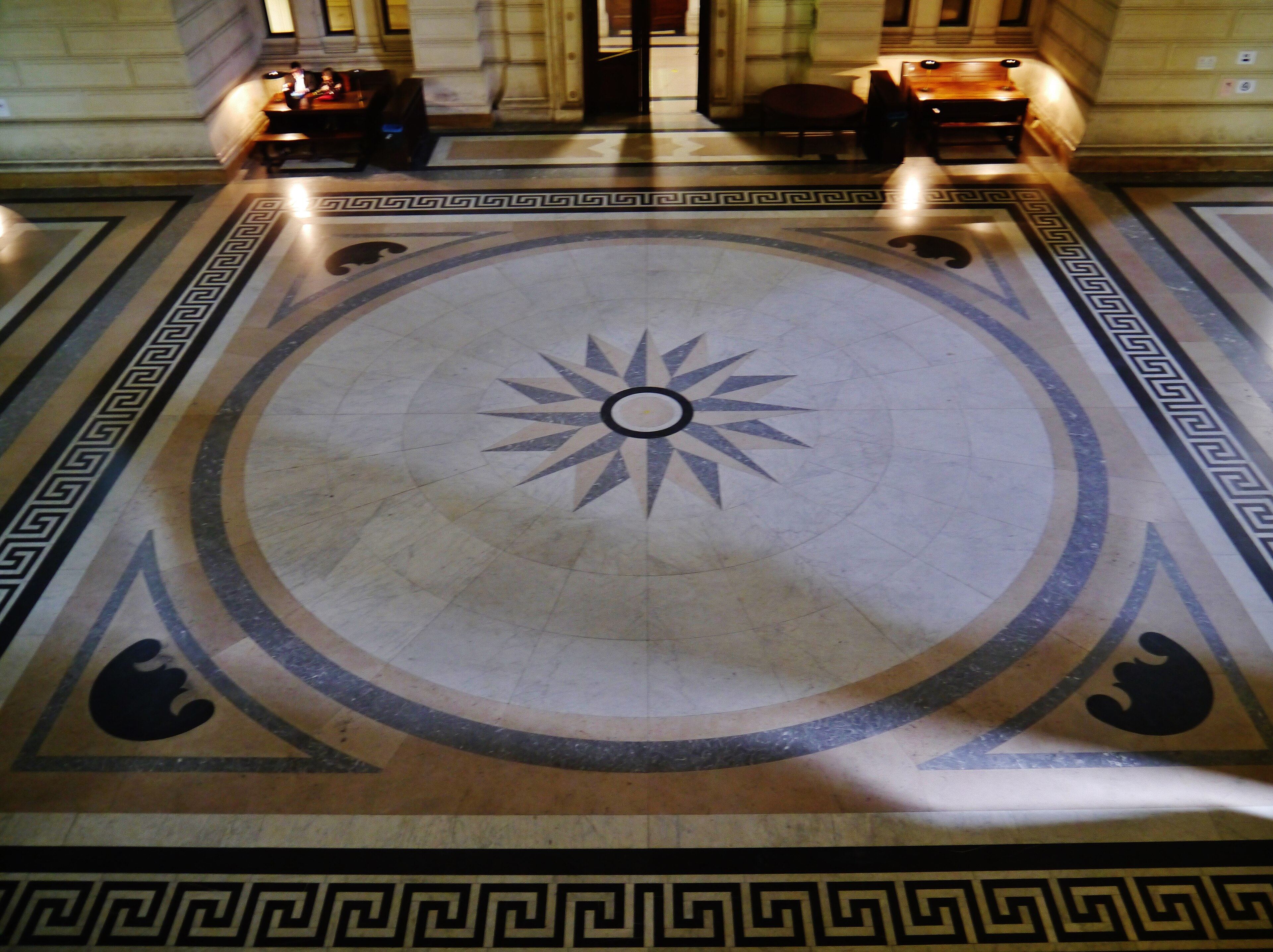 Patterned stone floor in the lobby of the Law Courts, Brussels
