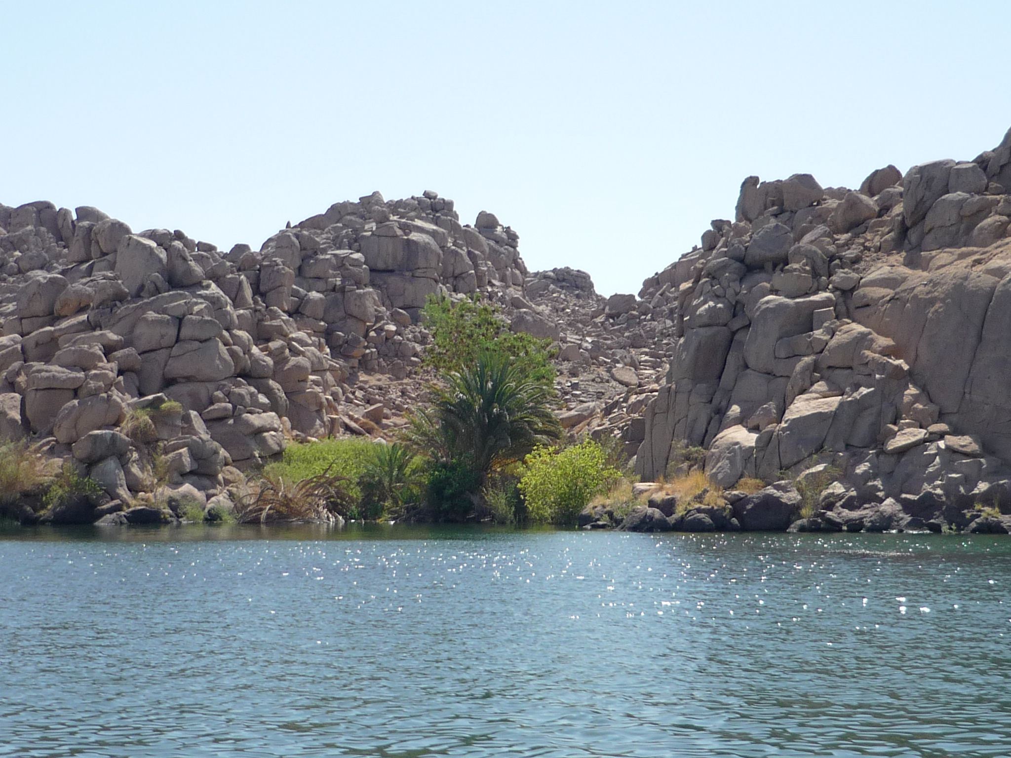 Natural granite outcrops on the Nile near Philae, Aswan